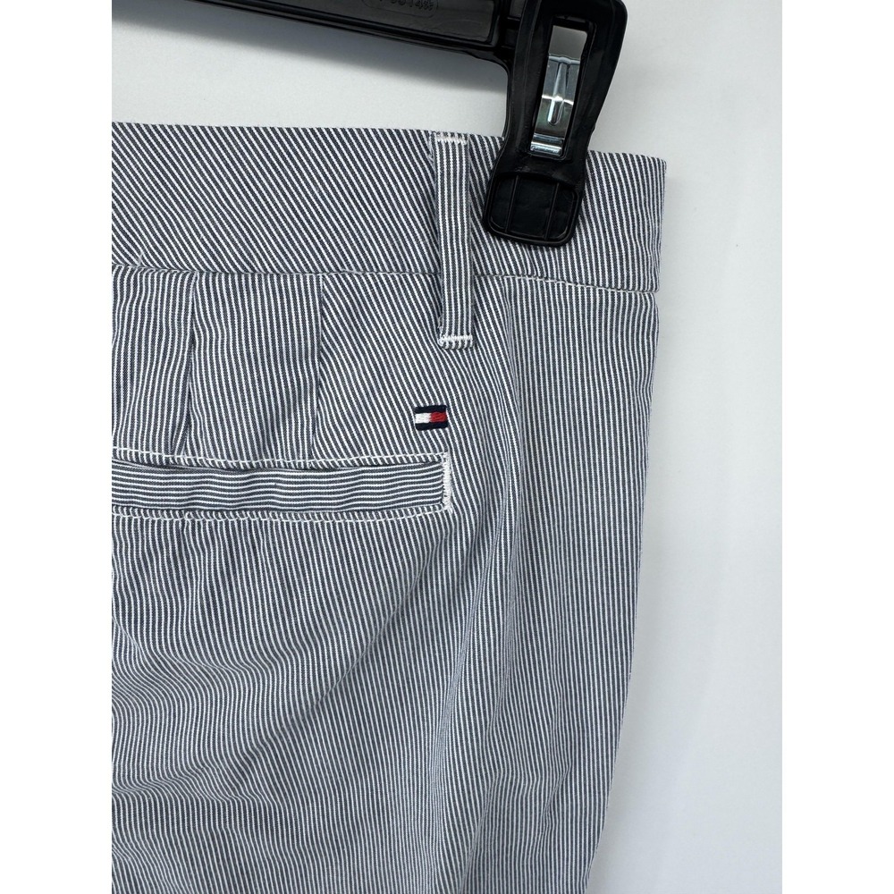 Tommy Hilfiger Chino Pants Womens 2 Blue White Stripe Straight Stretch Twill - Picture 4 of 10